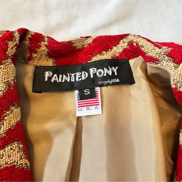Vintage Y2K Painted Pony Small Red Zebra Blazer Jacket ~ Business Casual Classic - Picture 6 of 7